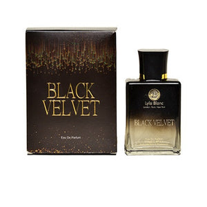 Lyla Blanc Black Velvet Eau De Parfum for Men 100ML bottle and box, elegant fragrance for confident men.