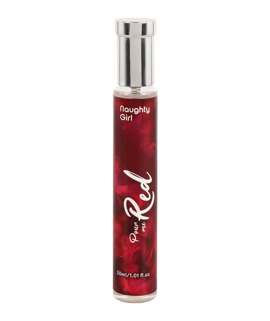 Naughty Girl Pour Me Red Eau De Parfum for Women 30ML packaging with luxurious floral design.