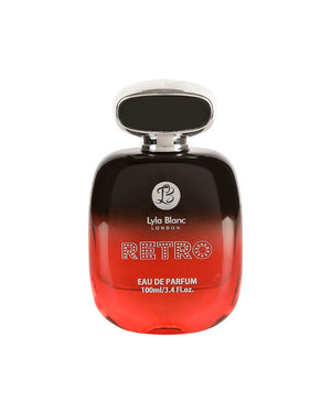 Lyla Blanc Luxury Retro Eau De Parfum 100ml bottle showcasing elegant design and nostalgic essence.
