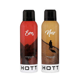 Hott Eros & Noir Deodorant for men 200ml (Pack of 2)