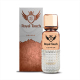 Lyla Blanc Royal Touch Copper Eau De Parfum bottle and box, luxurious unisex fragrance for men and women.