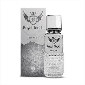 Lyla Blanc Royal Touch Silver Eau De Parfum bottle and packaging, 50ml, showcasing elegance and luxury.