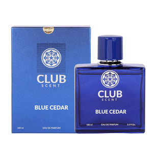 Lyla Blanc Club Blue Cedar Eau De Parfume for Men And Women – 100ml bottle and box.