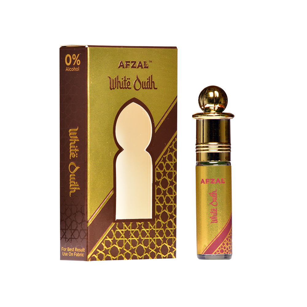 Afzal White Oudh Attar Roll-On 6ml –Premium Alcohol-Free Perfume
