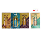NON ALCOHOLIC MUSK DHIRAM, GOLDEN DUST, PACIFIC FREE WHITE OUDH ATTAR