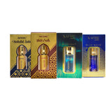 AFZAL-ATTAR MUKHALLAT BADAR, WHITE OUDH & SAFIRE MIDNIGHT, BLUE WAVE ATTAR (COMBO PACK 6ML*4) ROLL-ON PERFUME OIL FOR MEN AND WOMEN