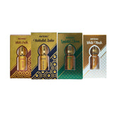 AFZAL-ATTAR WHITE OUDH, MUKHALLAT BADAR, LAYLATUL JUMA, WHITE MUSK ATTAR (COMBO PACK 6ML*4) ROLL-ON ALCOHOL FREE PERFUME OIL FOR MEN AND WOMEN