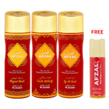 AFZAL Standard Non Alcoholic Abiyad Musk, Oudh Mithaly & Taj Al Arab Deodorant + 50ML MUSK DIRHAM (Pack Of 3)