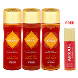 AFZAL Standard Non Alcoholic Oudh Aswad, Laylatul Jumat & Gulabe Oudh Deodorant + 50ML TAJ AL ARAB (Pack Of 3)