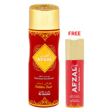 Afzal Non Alcoholic Golden Dust Deodorant 200ml + 50ml Mukhallat Oudh Deodorant