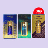SAFIRE MIDNIGHT & BLUE WAVE ATTAR ROLL ON WITH FREE AFZAL GOLDEN DUST