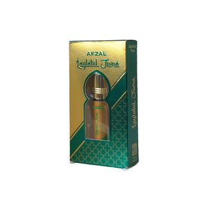Midnight Laylatul Juma Pacific Golden Dust Roll On Attar Combo - Laylatul Juma perfume bottle in stylish green packaging.