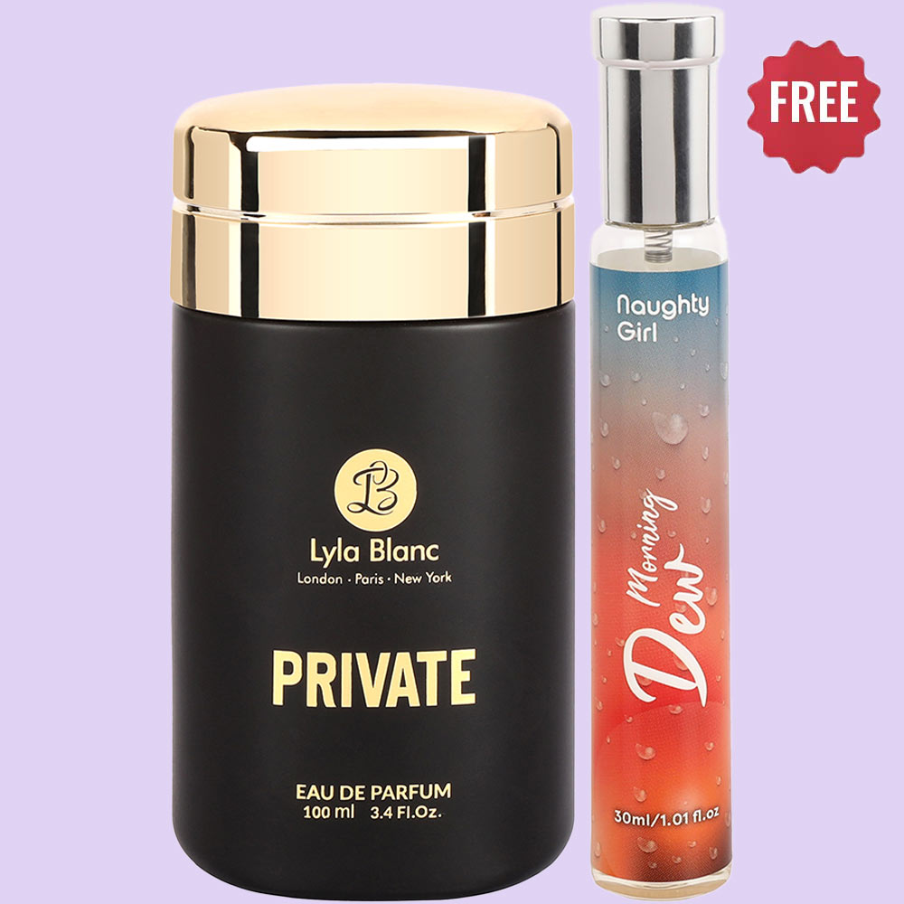LYLA BLANC PRIVATE BLACK PERFUME WITH + FREE MORNING DEW 30ML COMBO PACK