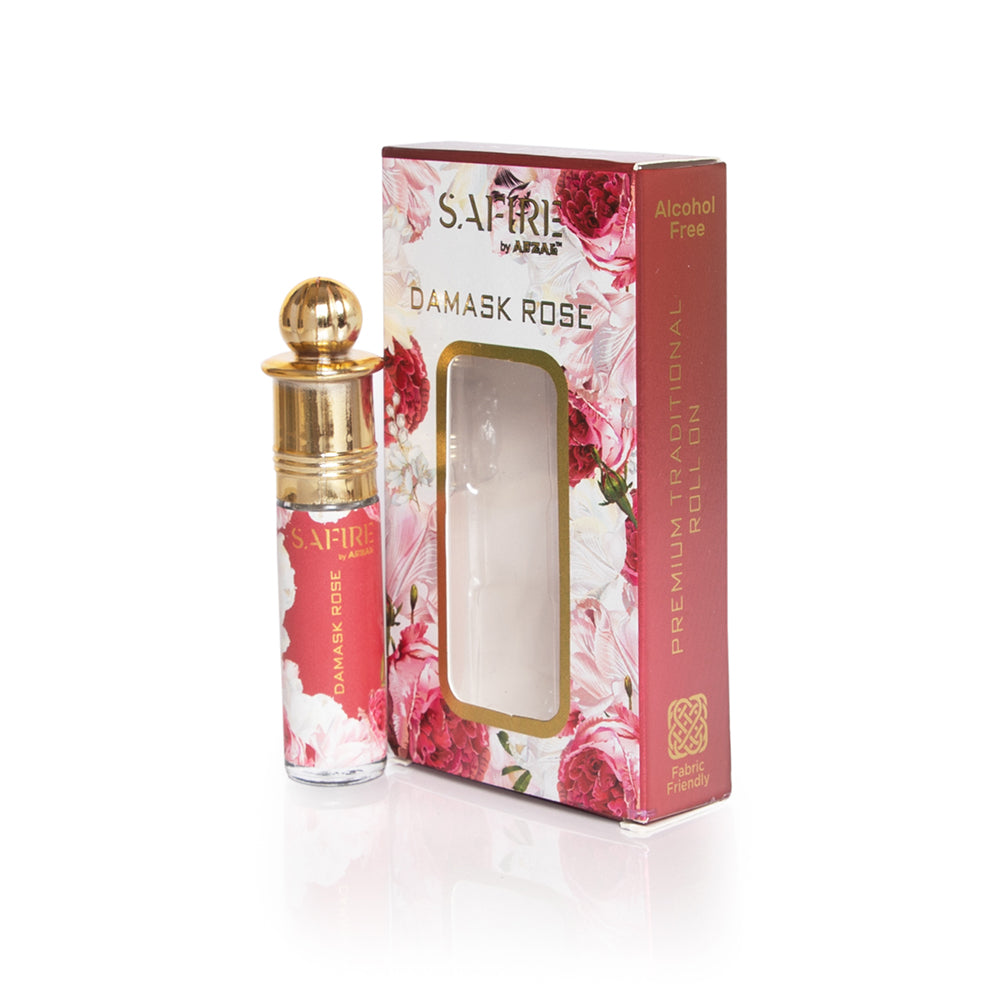 SAFIRE DAMASK ROSE ATTAR 6ML ROLL-ON ALCOHOL FREE PERFUME OIL FOR MEN AND WOMEN