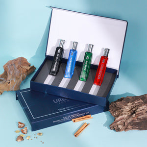Luxury Perfume Gift Set For Men featuring 4 x 60 ml bottle collection in premium packaging by Urban Scent.