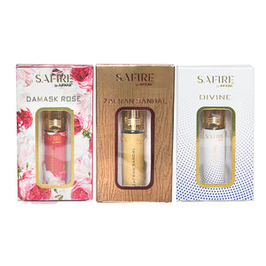 Damask Rose Zafran Sandal and Divine Roll On Attar Combo for Men and Women - 6ML (SET of 3)