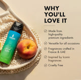 Island Water Deodorant body spray in a stylish setting, highlighting its premium quality and versatility for all occasions.