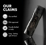 Urban Scent Emerald Oud perfume bottle showcasing IFRA certification, FDA approval, and long-lasting fragrance claims.