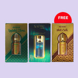 SAFIRE MIDNIGHT & AFZAL LAYLATUL JUMA ATTAR ROLL ON WITH FREE FREE AFZAL WHITE OUDH