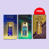 SAFIRE MIDNIGHT & BLUE WAVE ATTAR ROLL ON WITH FREE AFZAL GOLDEN DUST