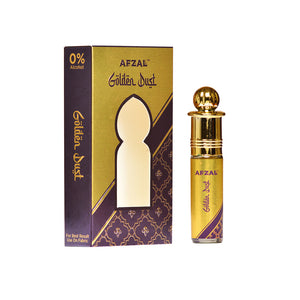 Afzal Golden Dust White Oudh and Musk Dhiram Roll On Attar Combo - luxurious unisex perfume set.