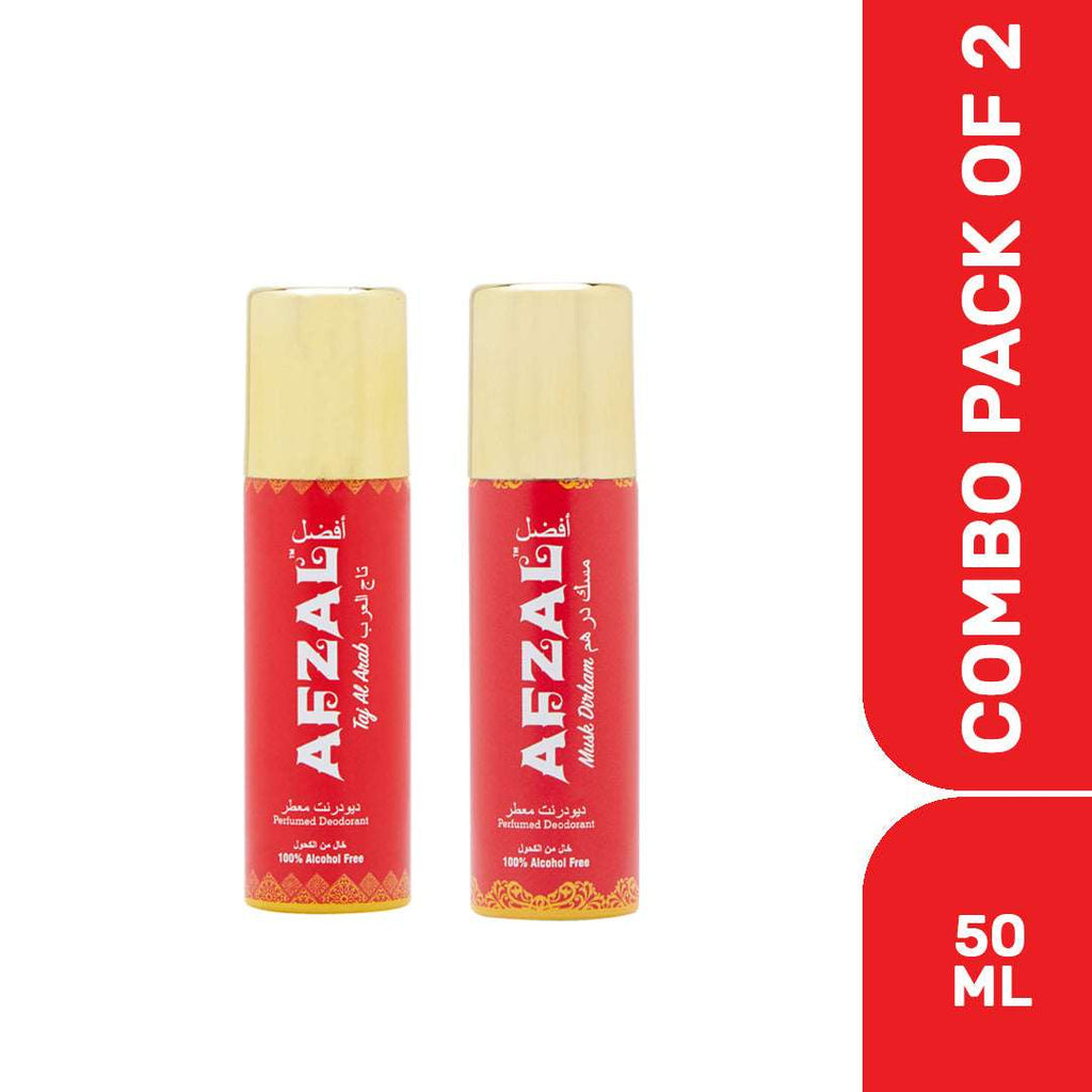 AFZAL Non Alcoholic Taj Al Arab & Musk Dirham Combo Deodorants (Pack of 2)