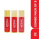 AFZAL Non Alcoholic Mukhallat Oudh, Gulabe Oudh & Golden Dust Combo Deodorants (Pack of 3)