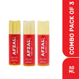 AFZAL Non Alcoholic Gulabe Oudh, Musk Dirham & Taj Al Arab Combo Deodorants 50ml (Pack of 3)