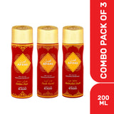 AFZAL Non Alcoholic Mukhallat Oudh, Golden Dust, Oudh Aswad Deodorant 200ml (Pack of 3)