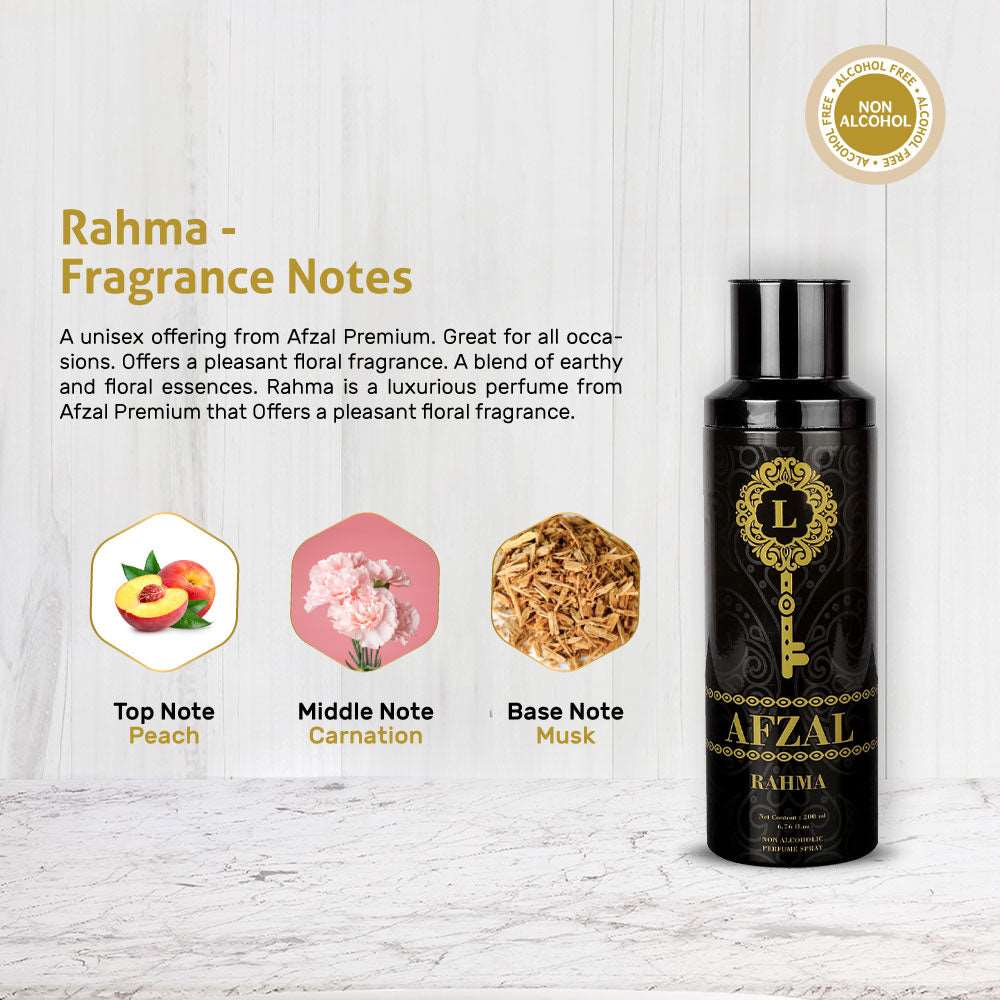 Afzal Non Alcoholic Rahma Deodorant 200 Ml